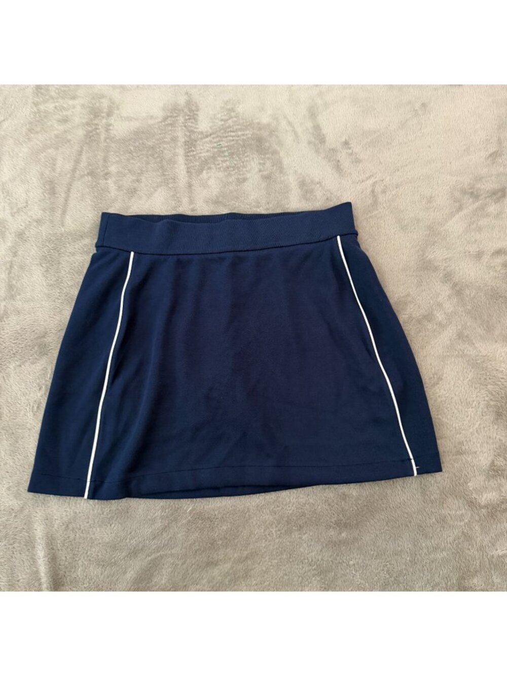 SPANX Navy Mini Skirt with White Piping